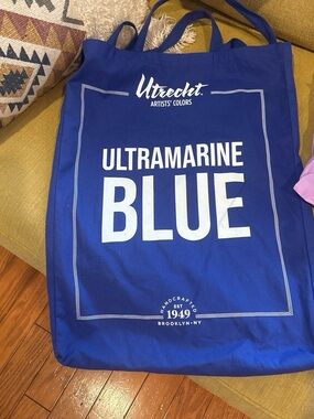 ECHT Ultramarine Blue Canvas Tote with White Print